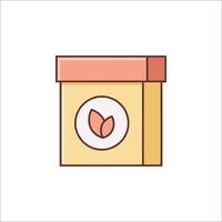 A box with a leaf on it, and a leaf inside vector