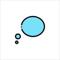 A blue speech bubble icon on a white background vector