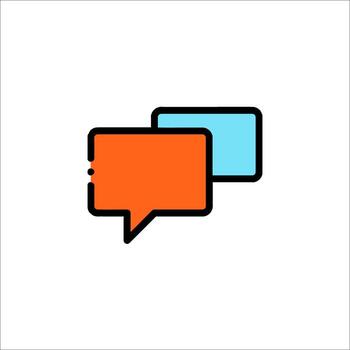 A conversation icon with two speech bubbles vector