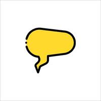 A yellow speech bubble icon on a white background vector