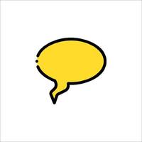 A yellow speech bubble icon on a white background vector