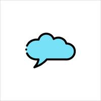 A cloud icon with a speech bubble vector