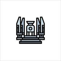 A building with a clock on top of it vector