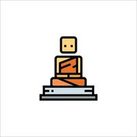 A buddha statue in a line art style vector