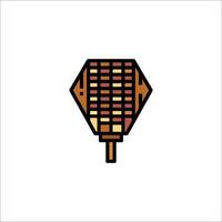 A brown and yellow kite with a string vector