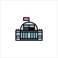 The white house is shown in a line drawing vector