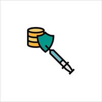 A syringe and a coin icon vector