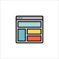 A web page icon with a colorful background vector