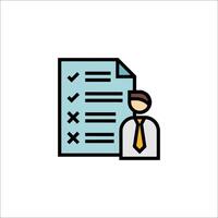 A man with a check list icon vector