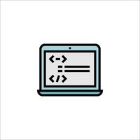 A laptop with code on it vector