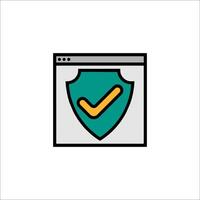 A shield icon with a tick mark on it vector