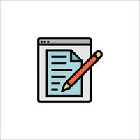 A document with a pencil and a pen icon vector