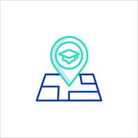 A map with a graduation cap on it vector