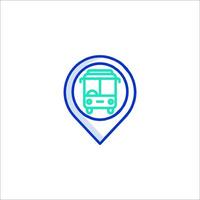 A bus icon on a map pointer vector