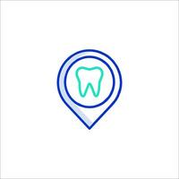A tooth icon on a map pointer vector