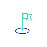 A flag on a tee box with a green outline vector