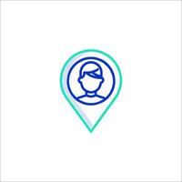A person icon on a map pointer vector