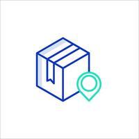 A box with a map pin on it vector