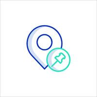 A location pin icon with a pin and a map vector