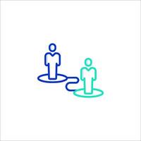 A line icon of two people standing on a path vector