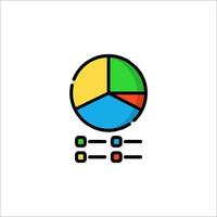 A pie chart icon with a bar graph vector