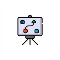 A whiteboard with a red arrow pointing to it vector
