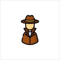 A man in a hat and coat icon vector