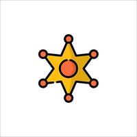 A sheriff star icon on a white background vector