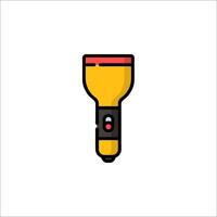 A yellow flashlight icon on a white background vector