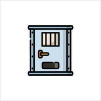 A jail cell door icon on a white background vector