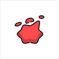 A red apple with a paw print on it vector