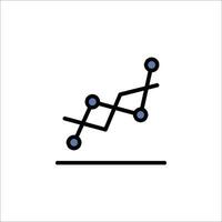 A graph icon with arrows and dots vector