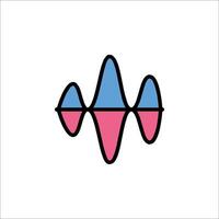 A sound wave icon with a blue and pink color vector