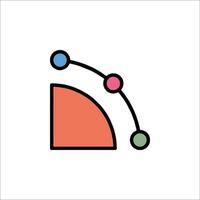 A flat line icon of a graph with dots vector