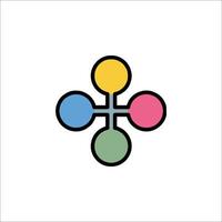 A colorful logo with four different colored circles vector