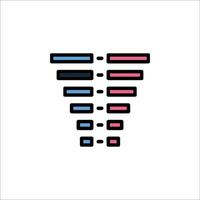 A line of colored bars on a white background vector