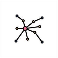 A network icon with dots and lines vector