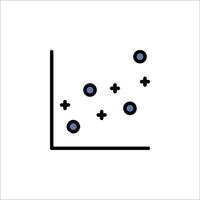 A graph with dots and a line vector