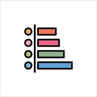 A colorful icon of a line with a bar on it vector