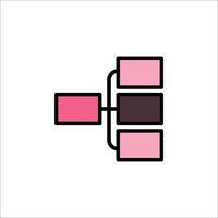 A pink and black square icon on a white background vector