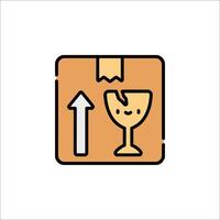 A box with a glass and an arrow pointing up vector