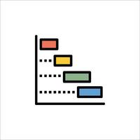 A line icon of a bar chart vector