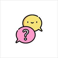 Two speech bubbles with question marks on them vector