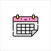 A calendar icon with a smiley face vector