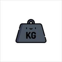 A black and white icon of a weight scale vector