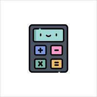 A calculator icon with a smiley face vector