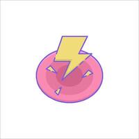 A pink donut with a lightning bolt on it vector