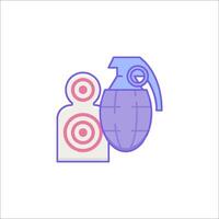 A grenade and target icon vector