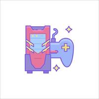 A game controller with a red and blue color scheme vector