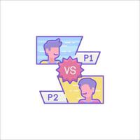 Two people are standing next to each other, one is on the left and the other is on vector